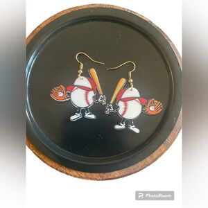 New Adorable Baseball Drop Earrings